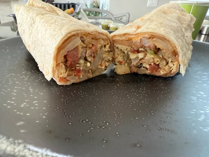 Photo of burrito's insides