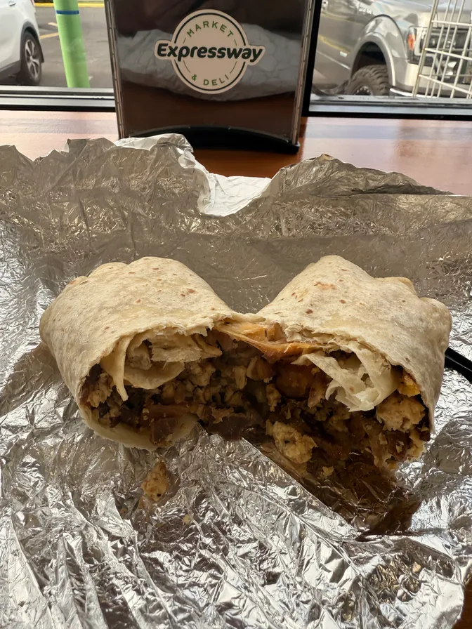 Photo of burrito's insides