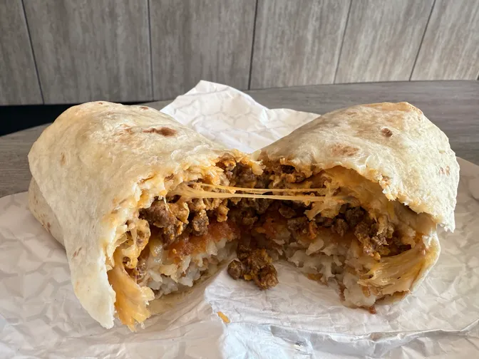 Photo of burrito's insides