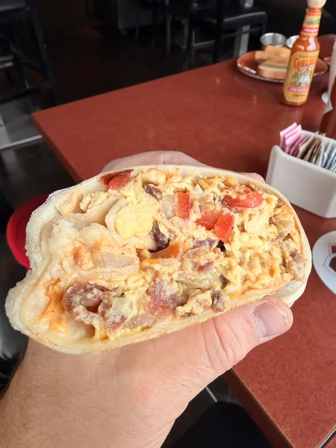 Photo of the burrito's length