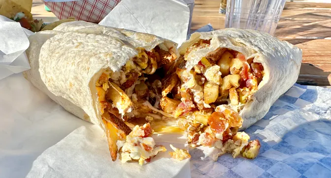 Photo of burrito's insides