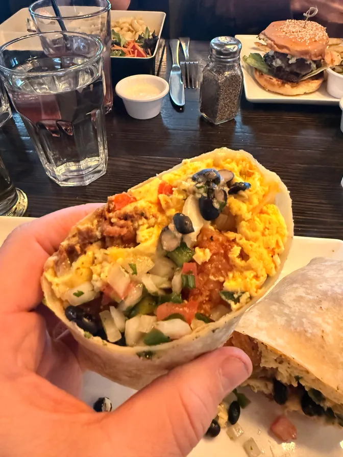 Photo of the burrito's length